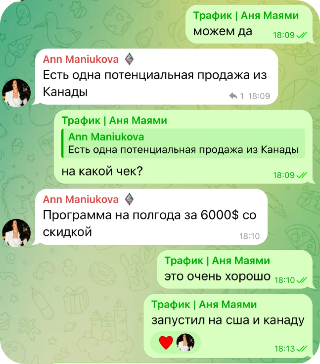 Сообщение клиента о рекламной кампании